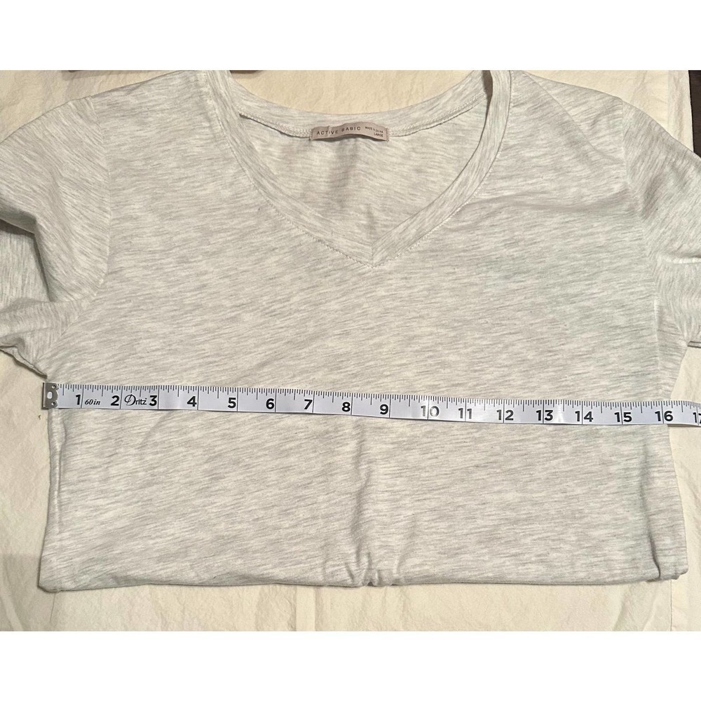 Juniors,Slim Fit 1/2 Sleeve Light Gray Active Basic Shirt Sz Large - Picture 6 of 6